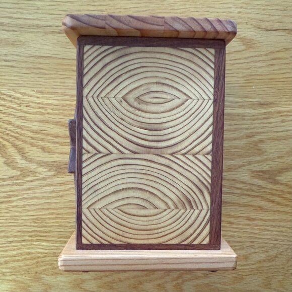 Tzedaka Charity Box Hand Crafted Unique Cross Grain Star of David Judaica - Picture 3 of 9